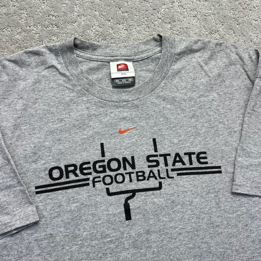 Nike Team T-Shirt Mens XXL Gray Oregon State Football Short Sleeve NCAA Beavers